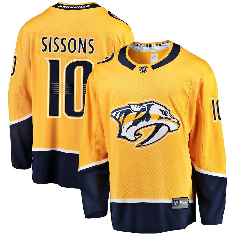 Men Nashville Predators #10 Colton Sissons Fanatics Branded Gold Breakaway Player NHL Jersey